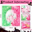 Hahafelt 50*60'' Witch Throw Blanket Pink and Green Vintage Flannel Blanket Musical Witch Princess Castle and Bow Party Decoration Birthday Gifts for BFF Couples Movie Night Bedding Sofa Picnic Stuff