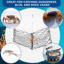 Windyun 2 Set Foldable Crab Trap with Bait Clip and Orange Braided Line Crab Trap Crabjaw Crab Snare Crab Nets for Crabbing Crab Lobster Fish