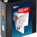 Avery Heavy-Duty 4 Inch Binders 3 Ring, View Binder, 4 Inch EZD Ring, Black, Sturdy (79604)