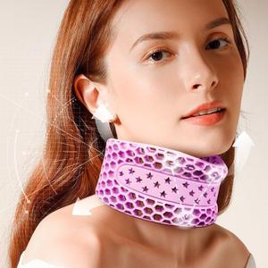 Neck Brace for Neck Pain and Support,Honeycomb Silicone Neck Brace, Soft Cervical Collar, Massager Fix, for Sleeping, Pillow to Relieve Neck Pain (Dark Purple)