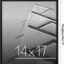Americanflat 14x17 Picture Frame with Polished Plexiglass - Streamline Collection - Thin Border Picture Frame for Wall Display - Hanging Hardware Included - Black