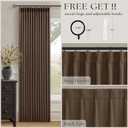 102 Inch Linen Pleated Black Out Curtains 2 Panels Set for Bedroom Living Room Darkening 100% Blackout Memory Trained Farmhouse Rustic Farmhouse Pinch Pleat Window Curtain Brown 102 Inch Dutch Cocoa, 40"W x 102"L