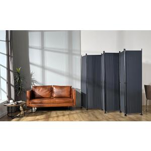 MAYOLIAH 6 Panel Room Dividers Folding Privacy Screen, 10ft Wide 6ft Tall Partition Office Walls Separator with Small Base, Grey