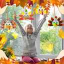 12 Pcs Thanksgiving Turkey DIY Craft Kits,Toddler Thanksgiving Hanging Booze Ball Ornaments Crafts DIY Make a Turkey for Festive Fall Party Classroom Activities Ornament Decorations (Turkey)