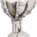 Halloween Skeleton Hand Candy Bowl Resin Snack Tray Skull Fruit Plate 5.35 Inch Desktop Decoration for Party Office Home