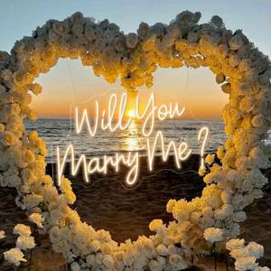 Will You Marry Me Neon Sign 23inches Custom Wedding Dimmable Neon Light Sign Led Lights signs for Wedding Party Decor wedding Backdrop Home Wall Decor Gift for Her neon Art