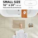 TYUU Pale Beige Bathroom Rug, Waffle Bath Mat Non Slip Washable Super Absorbent Quick Dry Boho Farmhouse Bathroom Decor, 24''x16'' Pale Beige
