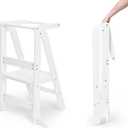 Foldable Kids Stool - Toddler Tower & Standing Stool, White