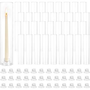 Hewory Hurricane Glass Candle Holders: 36 PCS Chimney Covers Bulk 12.6" H
Clear Taper Candlestick Holders for Wedding Party Table Centerpiece, Thickend Tall Candle Stick Holder for Event Organizers