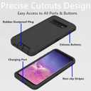 for Samsung Galaxy S10 Case, Heavy Duty Defender Case Dustproof Shockproof Protection 3 in 1 Rugged Cover for Samsung Galaxy S10 6.1 inch (Black)