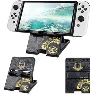 DLseego Stand Suitable for Switch OLED/Switch Lite, Cute Animal Crossing Angle Adjustable Holder Kickstand, Portable Foldable Non-Slip Non-Shake Bracket - Black