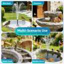 Solar Fountain Pump for Bird Bath, 4W Solar Water Fountain with 5 Spray Modes & 4ft Hose, 9.8ft Power Cord, Dry-Run Protection & Low Noise for Garden Small Pond Fish Tank DIY Water Feature