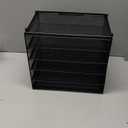 Biciyarn Paper Organizer Storage for Desk Accessories & Workspace Organizers 6 Tier Letter Tray Desk File Organization Metal Mesh Paper Sorter for Office-Black