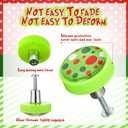 Fumete 12 Pieces Christmas Green Cabinet Knobs Covers Cute Green and Red Drawer Knobs Table Dressing Cupboard Wardrobe Closet with Screws for Holiday Winter Christmas Decor, 1.1 Inches/ 28 mm