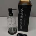 Glass Dish Soap Dispenser for Kitchen Sink by Brighter Barns - Modern Kitchen Soap Dispenser Set with Tray and Stainless Steel Pump - Minimalist Home Decor for Rental Properties, Restaurants (Clear)