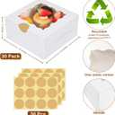 Colovis 30 Pcs White Bakery Boxes with Window, 6 X 6 X 3 Inches, White Paperboard Treat Boxes for Cookies, Pastry, Cookies, Strawberries, Macarons