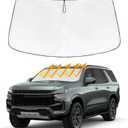 Front Windshield Sun Shade Compatible with Chevrolet Tahoe 2021-2025 Custom Fit Update Foldable Window Sunshade Auto Heat Shield Protector Block UV Rays Keep Your Car Cooler