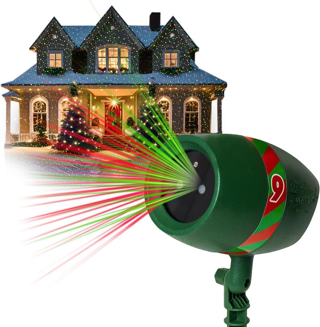 AS-SEEN-ON-TV with 9 Enhanced Modes for Spectacular Outdoor Holiday Laser Lighting with Thousands of Lights Covering 3200 Square feet, Green, 8.5 in