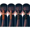 4 Pcs Leather Hair Wrap Motorcycle Ponytail Hair Wrap Ties for Woman PU Ponytail Holder Braided Helmet Bike Accessories(6 Inch,Black, Coffee, Brown, Reddish Brown)