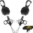DELSWIN Heavy Duty Retractable Keychain, Badge Holder Retractable Clip, Badge Reel with 31Steel Cord, Key Ring, Lobster Claw Clasp and Phone Tethers (2 Pack)