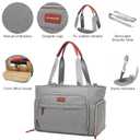 LOVEVOOK Diaper Bag Set, 3-Piece Set with Laptop Pocket, Cooler Bag & Changing Pad, Fits Most Breast Pumps, Grey, 15.7" x 8" x 11", For Mothers, Newborn - 3 Years