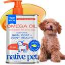 Native Pet Omega 3 Fish Oil for Dogs & Cats - Promotes Healthy Skin, Shiny Coat, & Strong Joints - Made with Wild Alaskan Salmon Oil for Dogs  Tasty, Fast-Absorbing Omega 3 6 9 Liquid Supplement- 8oz