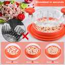 3rd Gen Chicken Shredder Tool Twist Large with Detachable Plate for Easy Transfer, Chicken Breast Shredder, Meat Shredder, Strong Anti-Slip Strip Base, Visible Lid, Ergonomic Handle, Dishwasher Safe (Orange)