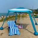 AMMSUN 6.2'×6.2' Beach Cabana Tent with Side Wall UPF 50+ Easy Setup Canopy Shade,Gradient Blue