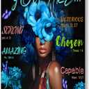 Inspirational Christian Canvas Wall Art, Blue Floral Scripture Quotes Canvas Print, Religious Home Decor, Christian Wall Art Home Decor for Living & Prayer Room 12x16 inch Framed