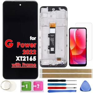 LCD Screen Replacement Touch Display Digitizer Assembly with Frame for Motorola Moto G Power 2022 XT2165 XT2165-5 6.5" (not for 2021 Version)