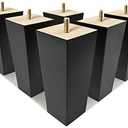 AORYVIC 6 inch Furniture Legs Black Couch Legs Set of 6 Ottoman Replacement Sofa Legs for Sectional, Dresser, Recliner, Nightstand