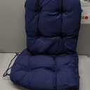 IPYNBAP Outdoor Chair Cushions Set of 2, Patio Chair Cushions with Ties, 19x19+5” Tufted Outdoor Seat Cushions, Waterproof Patio Furniture Cushions, Outdoor Dining Chair Pads, Navy