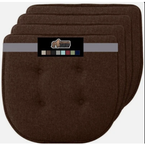 GORILLA GRIP Slip Resistant Tufted Chair Cushions, No Ties Required, Memory Foam Pads for Dining Room Kitchen Table, Office, Rocking Chairs, Plush Seat Cushion Pad, Home Decor, Set of 4, 16x17