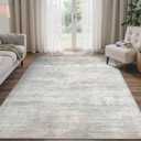 BEIMO Area Rugs 8x10 for Living Room Bedroom, Modern Abstract Machine Washable Rug, Large Soft Low Pile Floor Carpet with Non Slip Backing for Dining Room, Light Grey/Beige