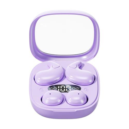 Invisible Mini Sleep Earbuds, 2-in-1 Flat & in-Ear Wireless Bluetooth for Side Sleepers and Small Ears, Ultra-Low Profile Discreet Sleeping Headphones with Noise Blocking, Portable Charging Case