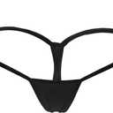 ETAOLINE Women's Low Rise Micro Back G-string Thong Panty Underwear (Black - Pack of 2)