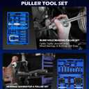 Orion Motor Tech Bearing Puller & Housing Removal Set, 30 pc. 2-in-1 Bearing Puller Tool Set for Wheel Bearing Bushing Axle, Blind Hole Bearing Puller & Bearing Separator Set with Slide Hammer Collets