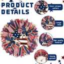 17.7 Inch Patriotic Wreaths for Front Door 4th of July Fourth Garland Memorial Day Wreaths American Flag Independence Day Garland for Indoor Outdoor Door Wall Holiday Decor Home