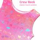 Gymnastics Leotards for Girls Shiny Toddler Biketard Unitard One Piece Tumbling Outfits (2-3T, 2pcs Mermaid & Love Heart)