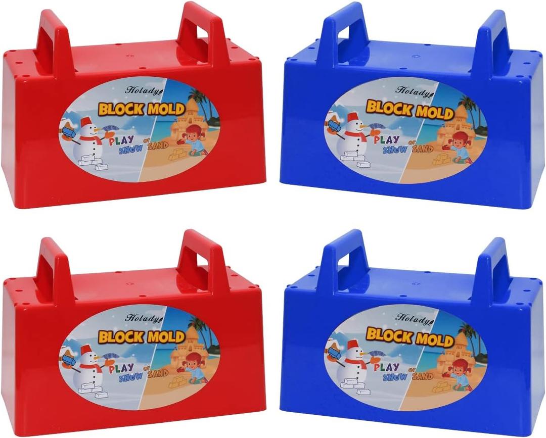 Superio Snow Brick Maker Igloo Fort Block Form Outdoor Winter Snow Toys Sand Castle Building Kit for Adults and Kids Sandbox, Beach, Sand Toys (Blue3)( Red3)