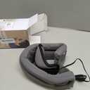 S Cervical Neck Traction Device for Neck Pain Relief - Inflatable Neck Stretcher Collar for Decompression - Best Home Use Neck Brace Pump (Black Plush)