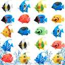 Weewooday 20 Pcs Artificial Moving Fishes Plastic Floating Lifelike Fish Tank Ornament Aquarium Decorations(Random Fish)