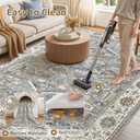 9x9 Square Area Rugs for Living Room Washable Rug Vintage Blue