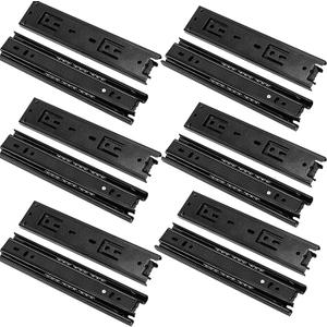 6 Pairs 8 Inch Drawer Slides, Side Mount Furniture Ball Bearing Drawer Slides with Mounting Screws for Cabinet, 110 lb Load Capacity, Black