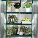 4 Tier Mini Greenhouse - Portable Greenhouse with Locking Wheels and PVC Cover for Indoor or Outdoor - 27 x 19 x 63-Inch Green House by Home-Complete