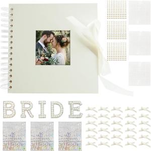 8 x 8 Inch Wedding Scrapbook,Letters To The Bride Scrapbook, Photo Album Includes (photo album, letter stickers, bows, nano glue, letter and number sticker, and pearl stickers)