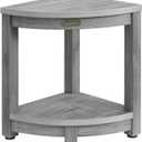 Waterproof Shower Bench for Inside Shower, Gray HDPS Corner Shower Stool for Shaving Legs, Poly Lumber Shower Foot Seat, Plastic Bathroom Shower Bench Seat with Storage Shelf, Non-Slip/No-Maintenance (Grey)