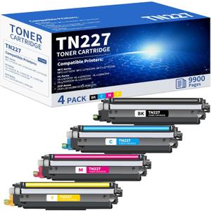 TN227 Toner Cartridge High Yield 4 Pack Replacement for Brother TN227 TN-227 TN-227BK/C/M/Y TN223 TN 227 Toner Cartridge Use for HL-L3270CDW HL-L3230CDW HL-L3210CW HL-L3290CDW MFC-L3710CDW (4 Pack)