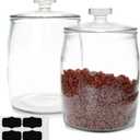 Accguan 2-Gallon Glass Jars with Lid,Food Storage Containers,Glass Cookie Jar for Bath Salts,Flour,Spices,Halloween Candy,Detergent,Kitchen Storage,Holiday Decoration Jars,DIY Gifts,2pcs
