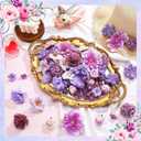 Geosar Artificial Flowers Bulk Mini Silk Flower for Crafts Fake Small Flowers Heads Floral Arrangement Decor for Spring DIY Wreath Wedding Bouquet Decoration(Purple,Coquette Style)